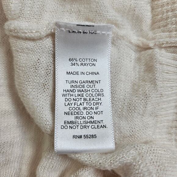 Express Cream Orange Polka Dot Large Lightweight Sweater Crewneck - Picture 8 of 8